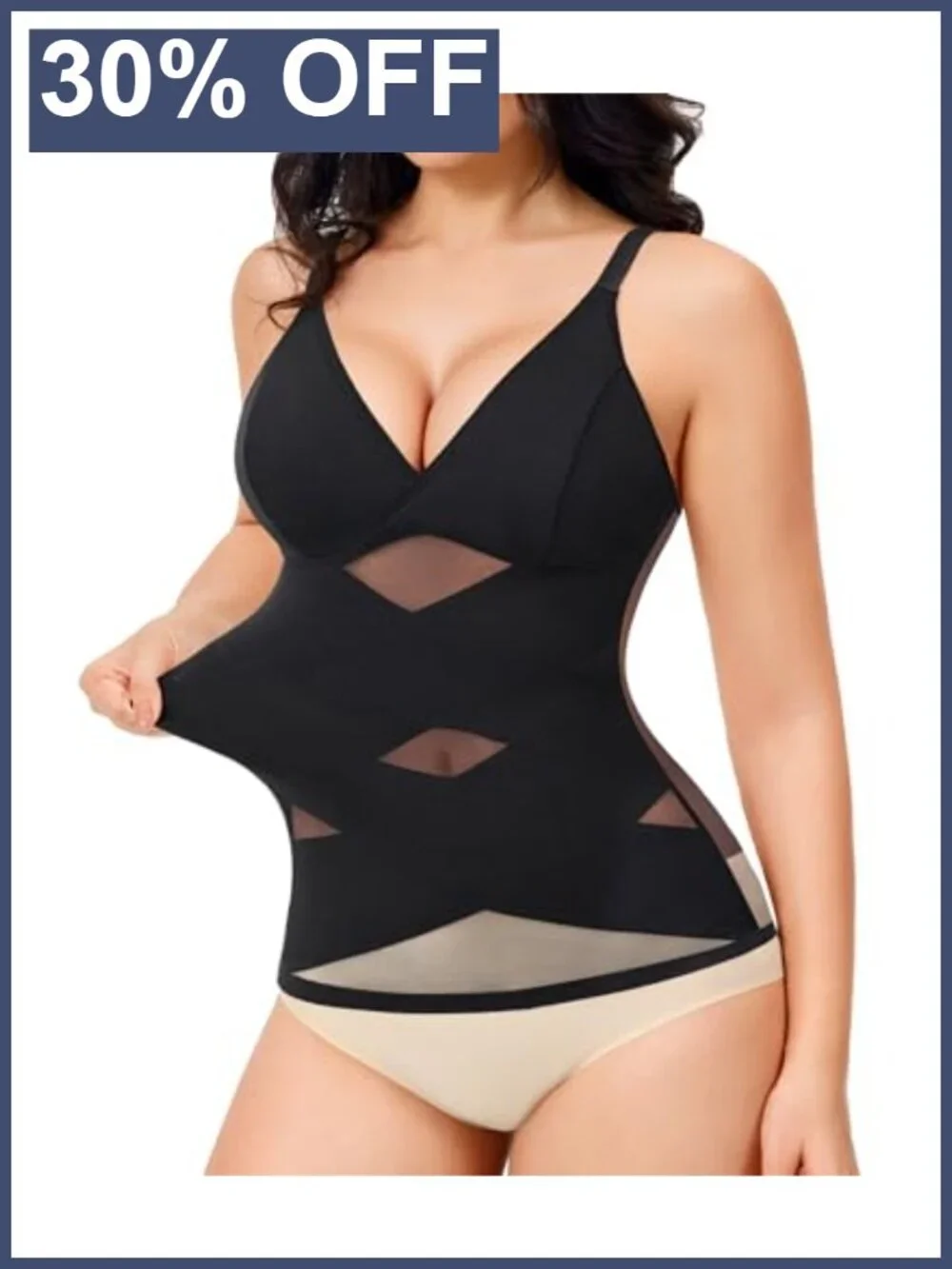Nebility Tummy Control Shapewear Tank V Neck Cami Compression Top